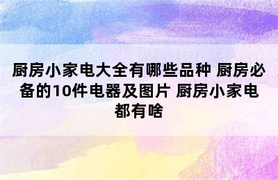 厨房小家电大全有哪些品种 厨房必备的10件电器及图片 厨房小家电都有啥